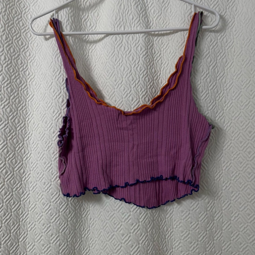 Purple Ribbed  Top - Picture 2 of 3